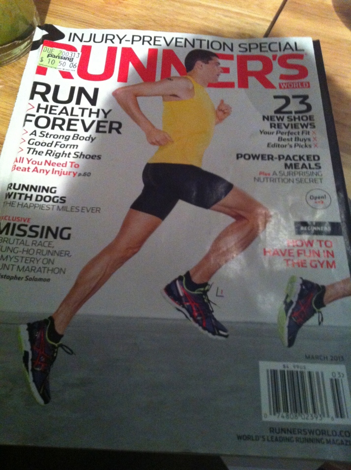 I finally had a chance to start reading the March edition of Runner's World